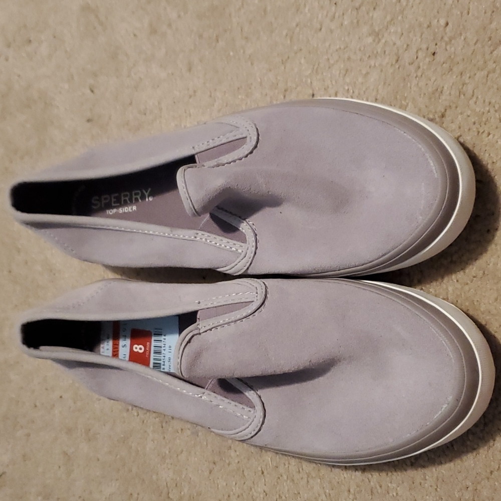 NWT Sperry Top Sider lilac suede shoes